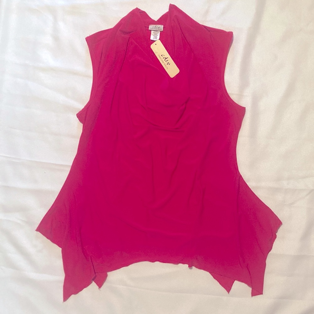Creative Design Works, Cowl neck sleeveless blouse, pink